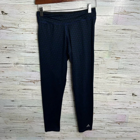 Adidas climalite leggings small black blue athletic - Picture 1 of 8